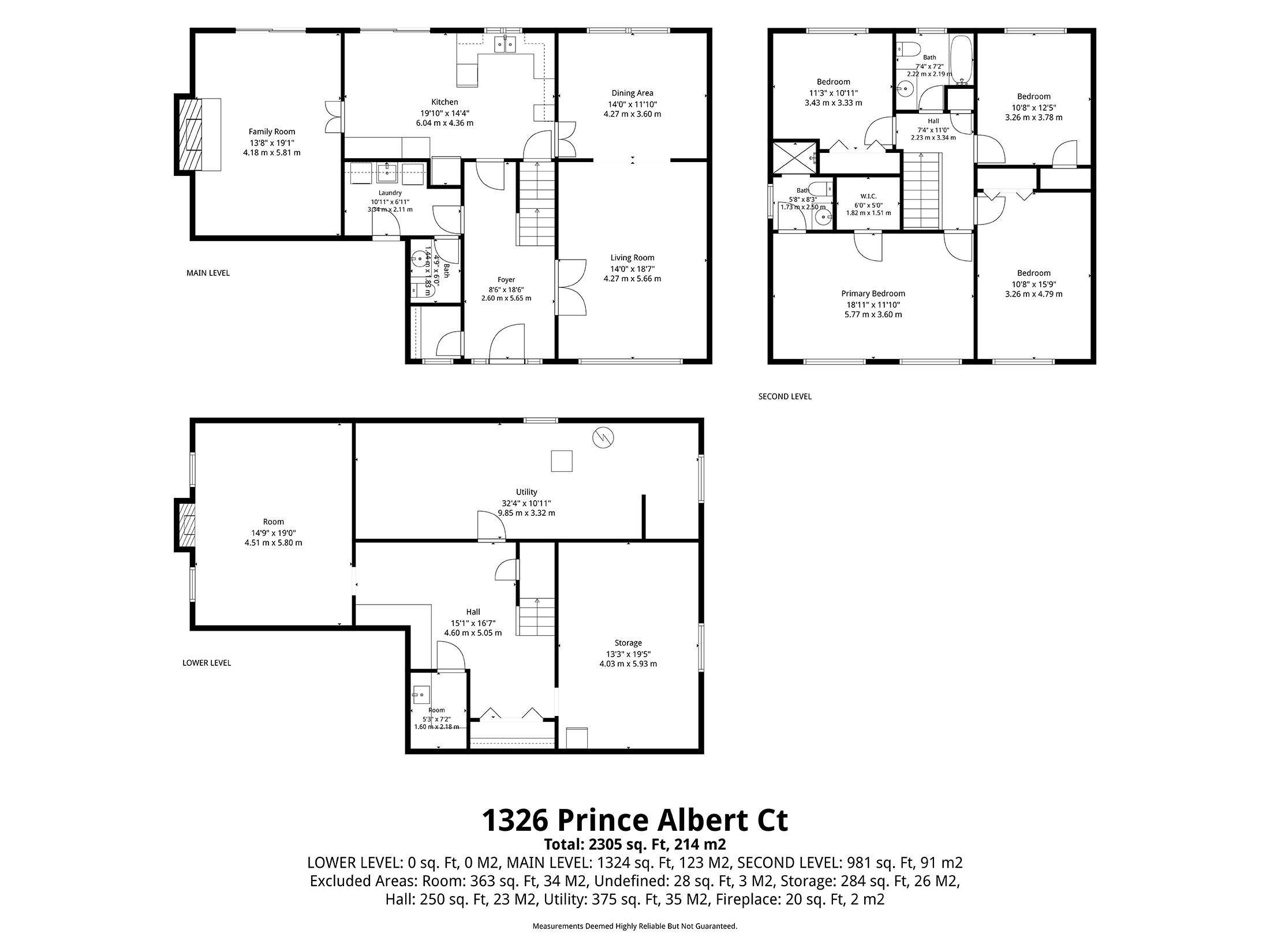 Floorplans 1326 Prince Albert Ct, Mississauga
